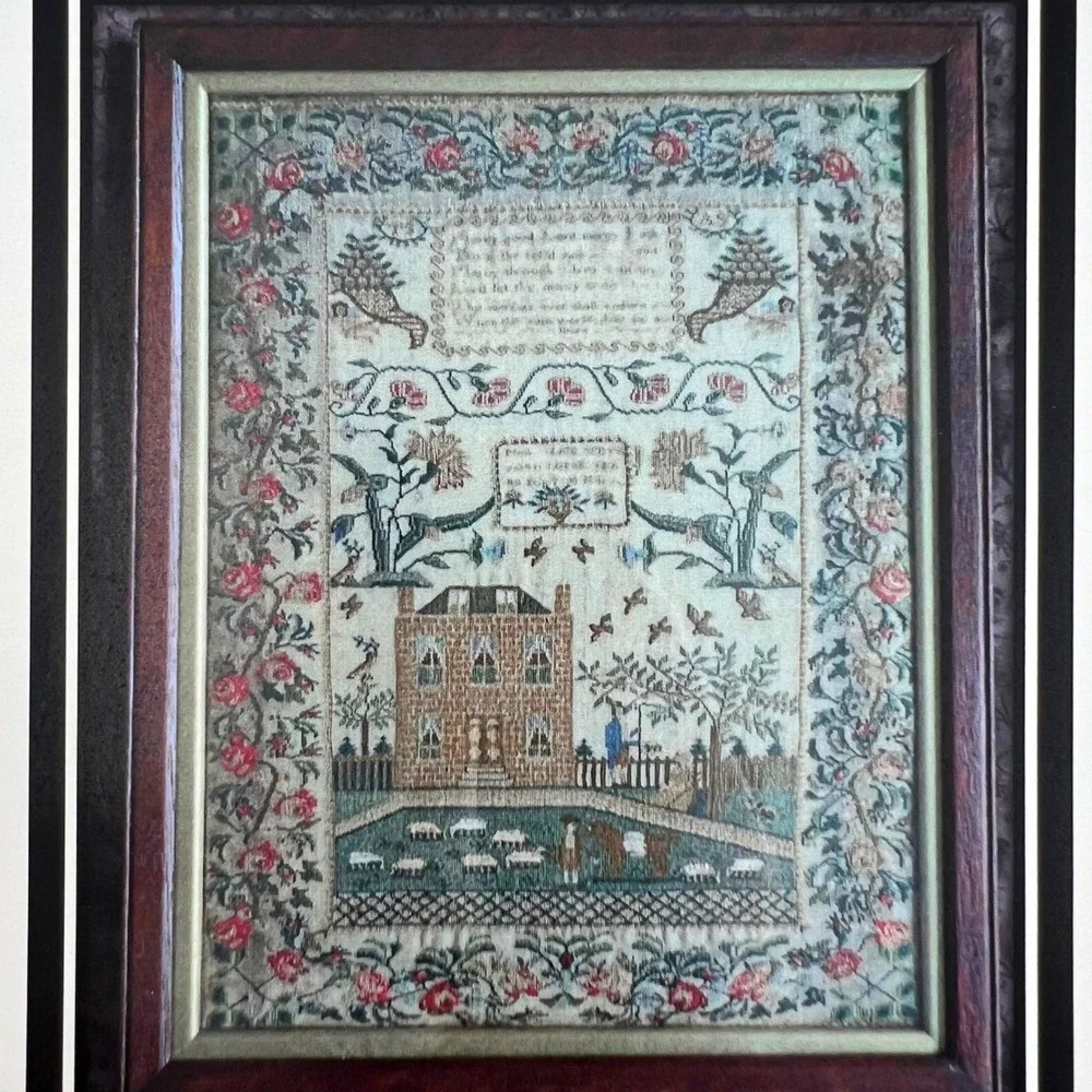 Victorian Rose Needlearts Sheep May Safely Graze Alice Smith 1841 Sampler Chart